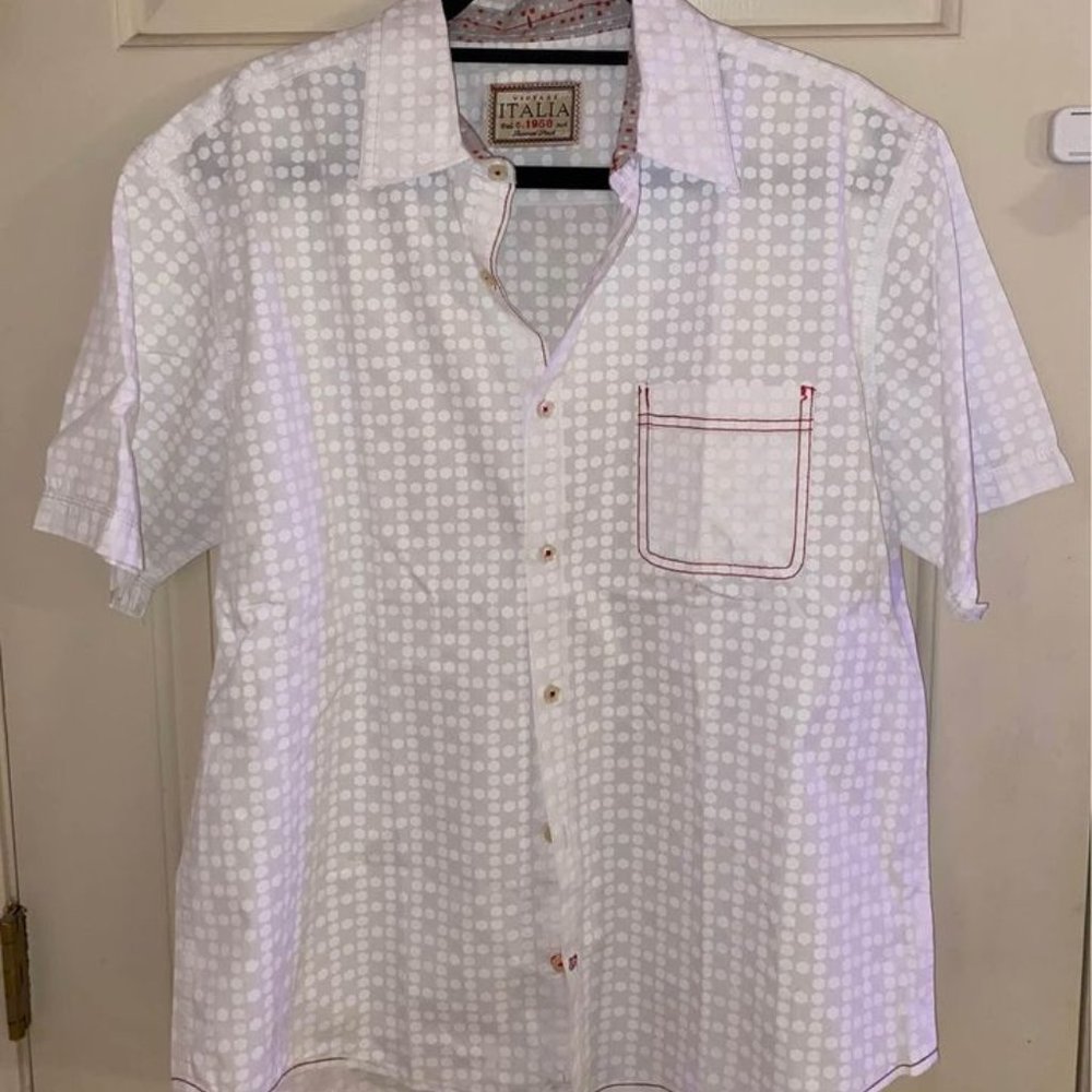 White Vintage Italia Button Down Shirt